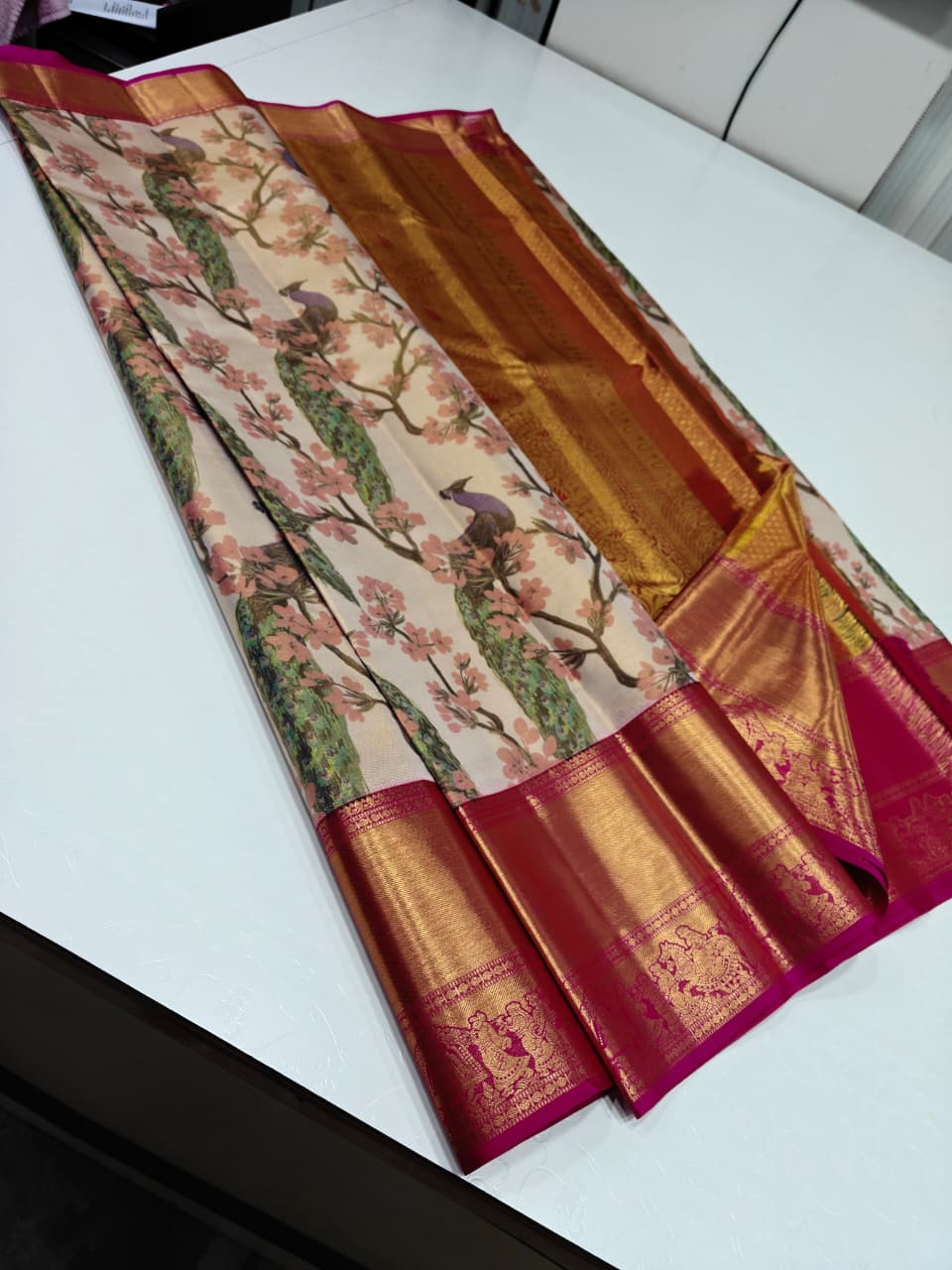 Pure Kanchipuram Silk Saree with Digital Print